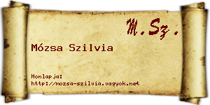Mózsa Szilvia névjegykártya